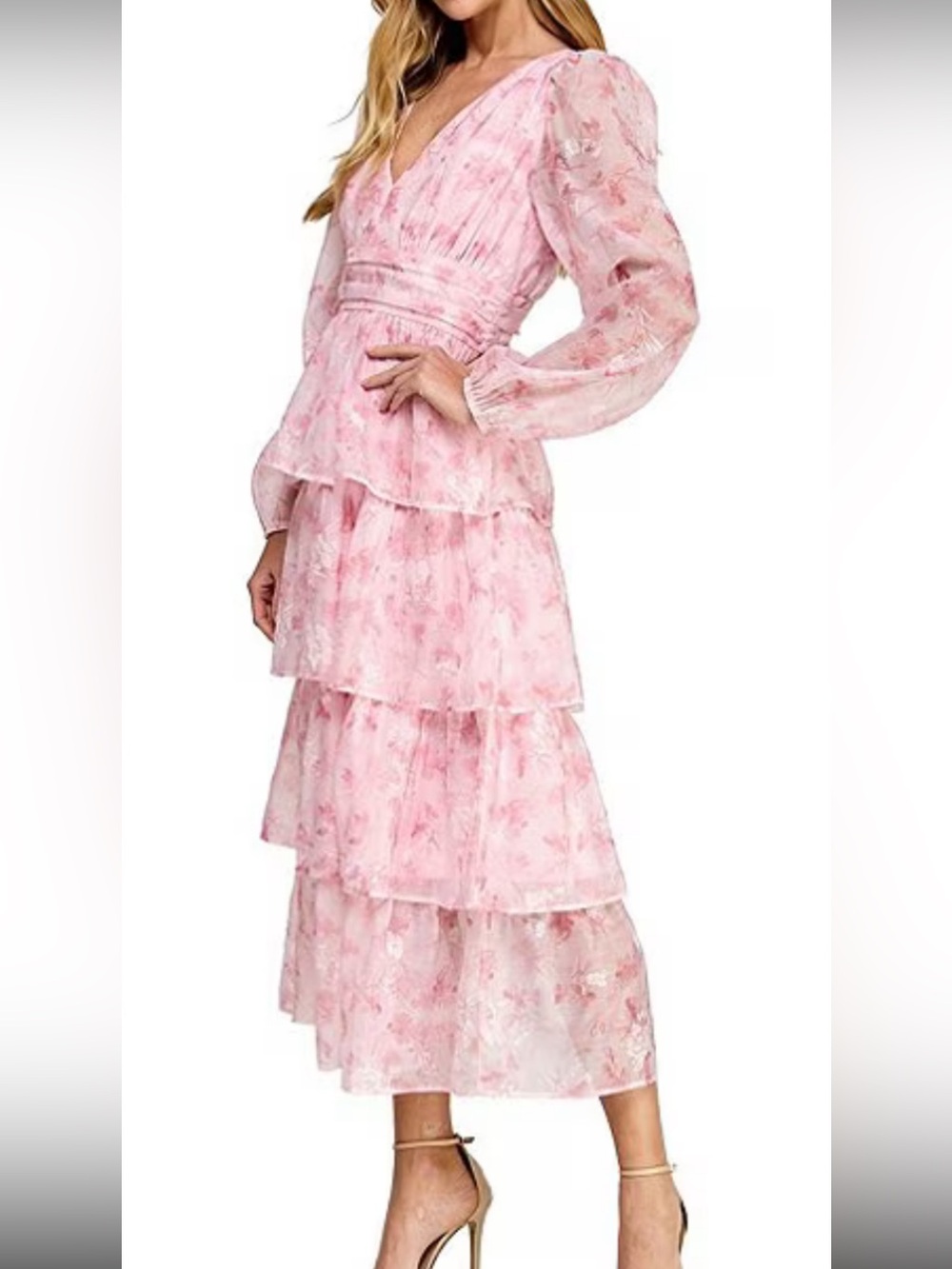 Light Pink Polyester Dress with Care Tag Only worn once